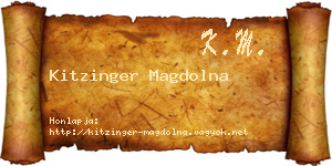 Kitzinger Magdolna névjegykártya