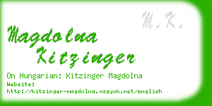 magdolna kitzinger business card